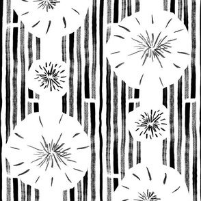 Abstract Hand Drawn Dandelion Brush Stroke Stripes