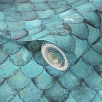 Silver + Light Teal Mermaid or Dragon Scales by Su_G_©SuSchaefer