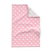 chihuahua silhouette fabric - long and short haired dog silhouette fabric - blossom pink