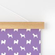 chihuahua silhouette fabric - long and short haired dog silhouette fabric - purple