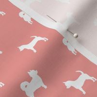 chihuahua silhouette fabric - long and short haired dog silhouette fabric - sweet pink