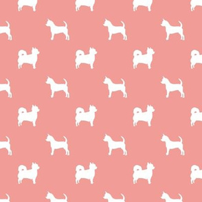 chihuahua silhouette fabric - long and short haired dog silhouette fabric - sweet pink