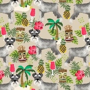 schnauzer tiki fabric summer tropical palms fabric - sand