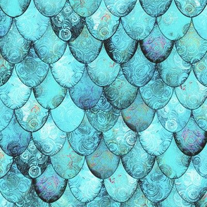 Silvery-blue Mermaid or Dragon Scales by Su_G_©SuSchaefer