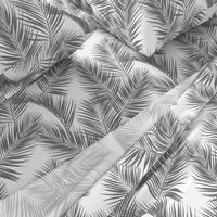 palm leaves - gray on white, small. silhuettes tropical forest gray white hot summer palm plant tree leaves fabric wallpaper giftwrap