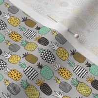 Pineapple Geometric on Grey Tiny Small