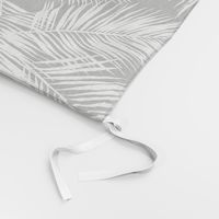 palm leaves - white on black, silhuettes tropical forest black white simple hot summer palm plant tree leaves fabric wallpaper giftwrap