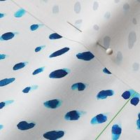 Blue watercolor dots- mirrored