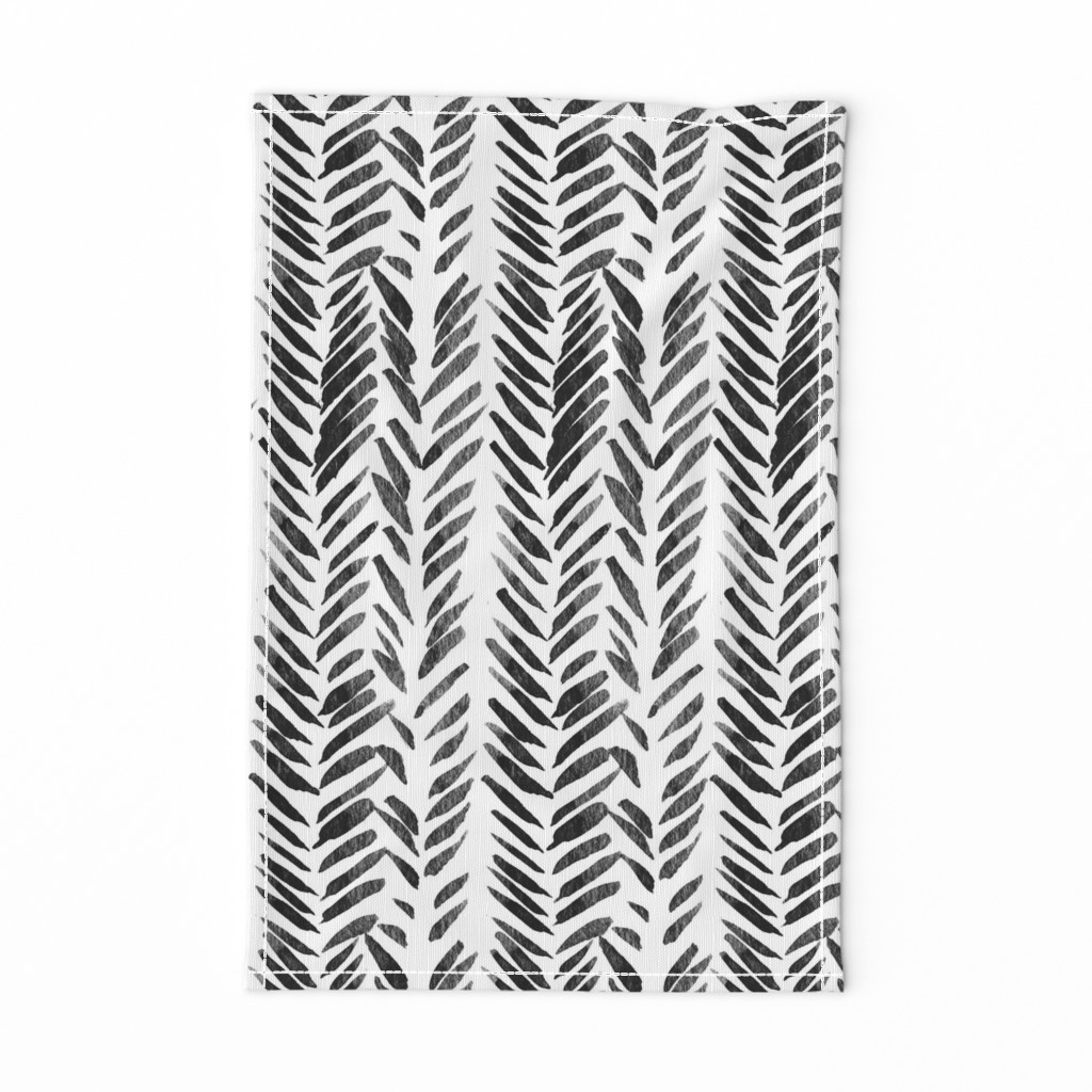 Black and White Brush Stroke Aztec Boho