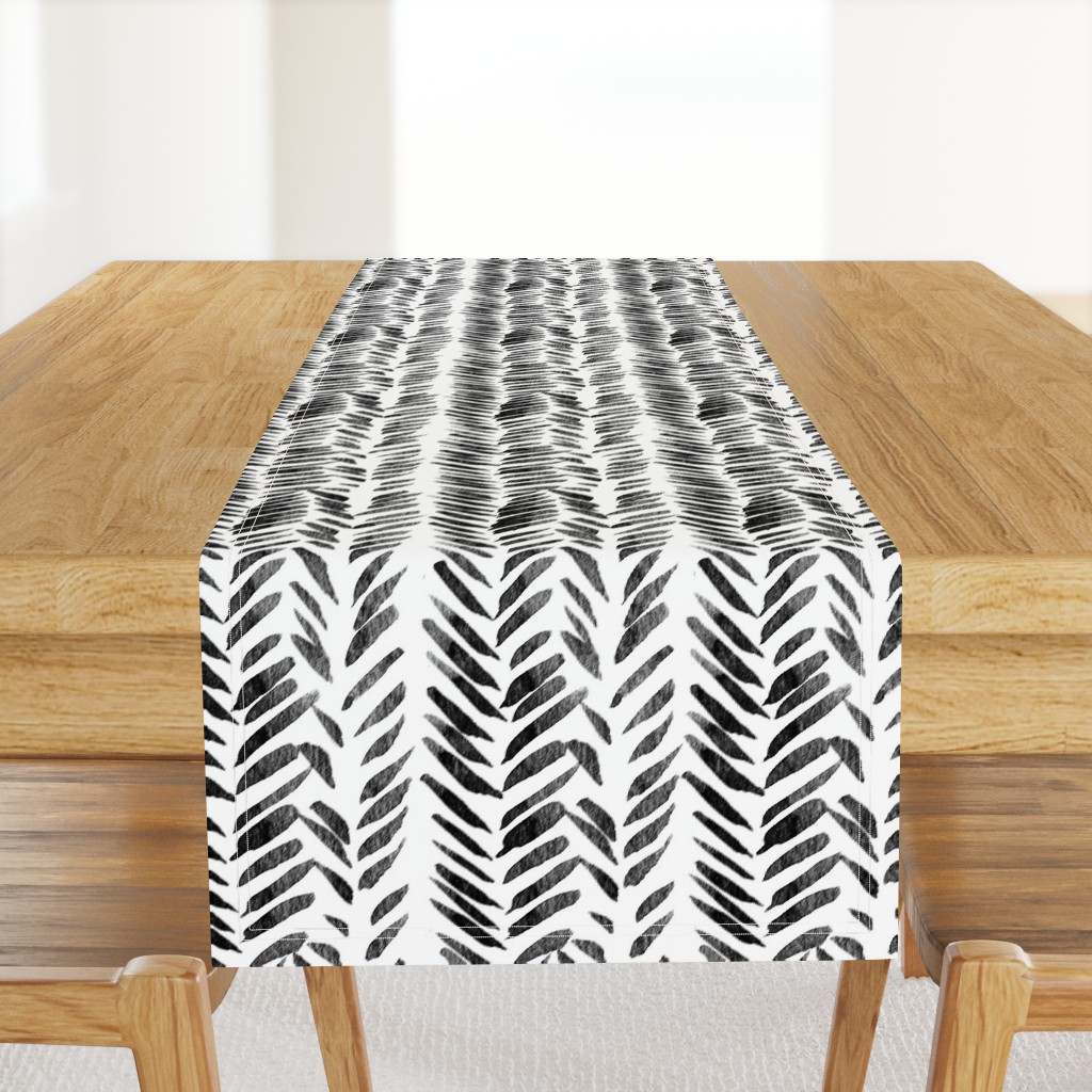 Black and White Brush Stroke Aztec Boho