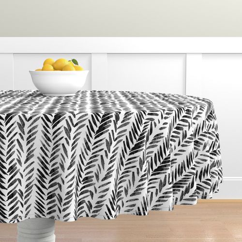 Tablecloth Luxe Texture Black And White Black White Houndstooth Cotton Sateen