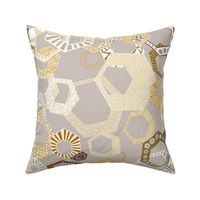 Hexagons Seamless Repeating Pattern on Brown
