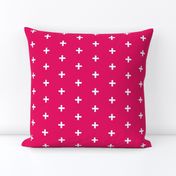  Swiss Cross - fuchsia and white