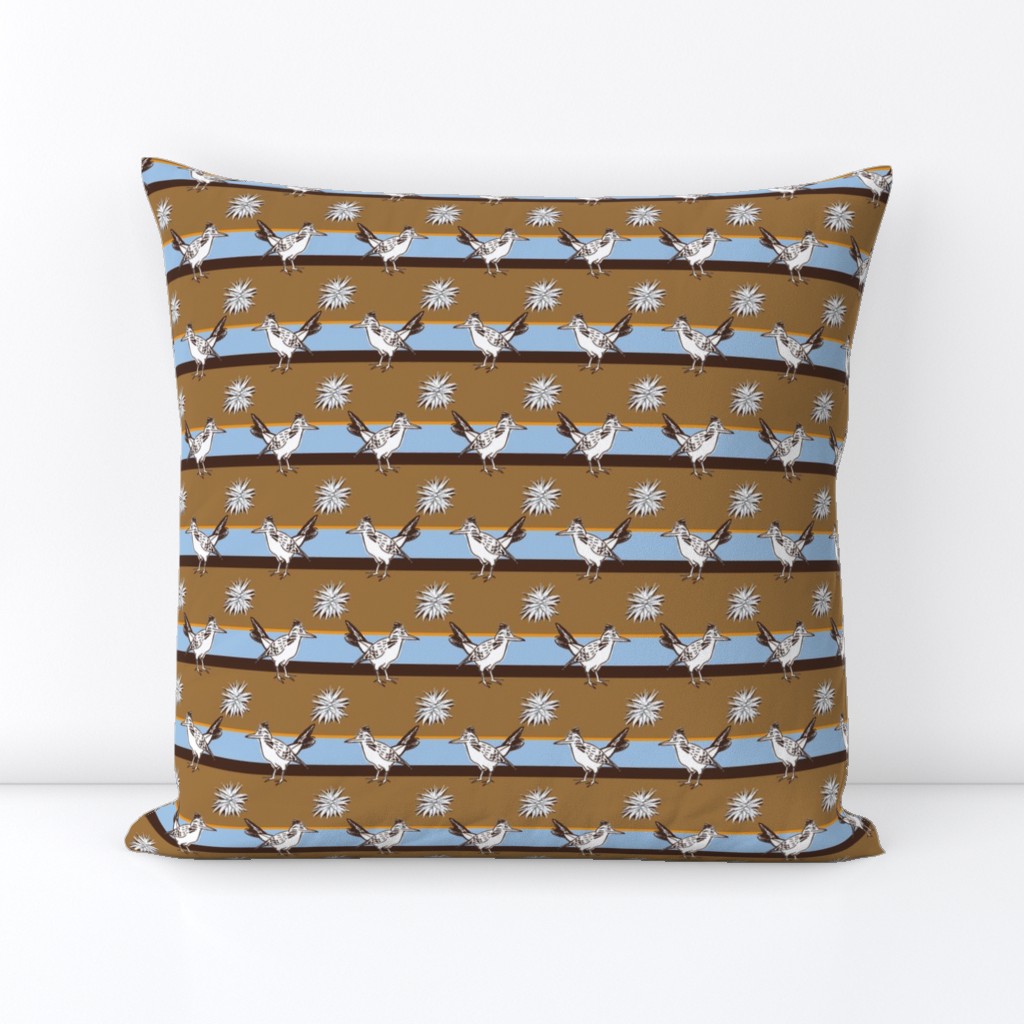 Roadrunner on brown and blue | small