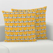 Roadrunner on yellow horizontal stripes | small