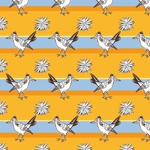 Roadrunner on yellow horizontal stripes | small