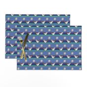 Roadrunner on blue stripes | small