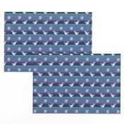 Roadrunner on blue stripes | small