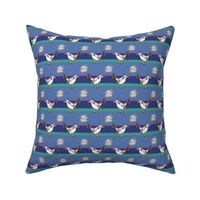 Roadrunner on blue stripes | small