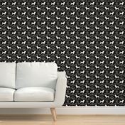 Cairn Terrier florals dog breed silhouette fabric black