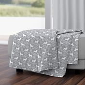 Cairn Terrier florals dog breed silhouette fabric grey