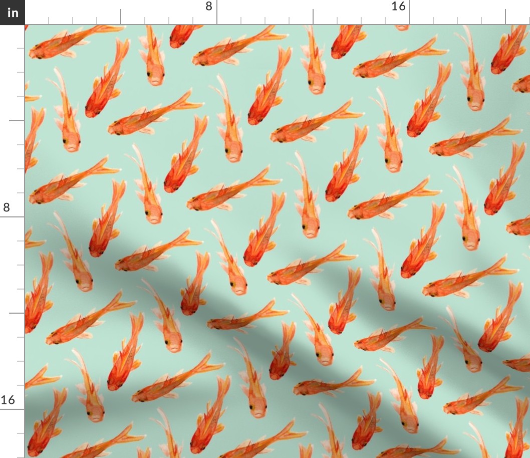 Goldfish -  Mint Background custom