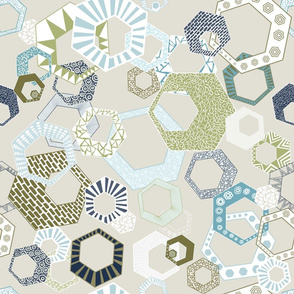 Hexagons Seamless Repeating Pattern on Grey