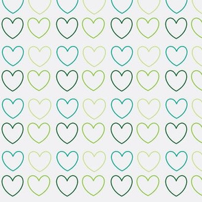 pastel hearts green