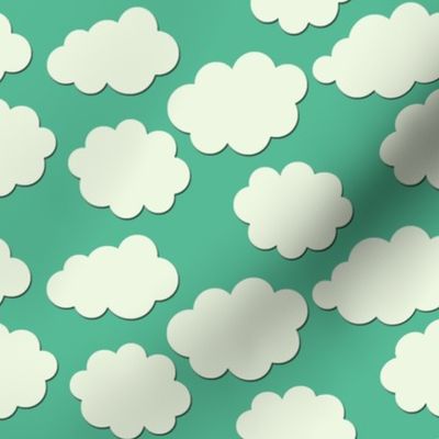 Paper-Cut Clouds - Aqua Skies