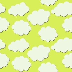 Paper-Cut Clouds - Ladybird Yellow-Green