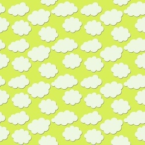 Paper-Cut Clouds - Ladybird Yellow-Green - Small