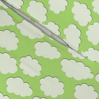 Paper-Cut Clouds - Spring Green