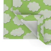 Paper-Cut Clouds - Spring Green