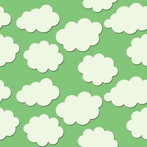 Paper-Cut Clouds - Leaf Green