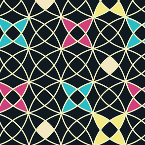 circular geometric blue and pink