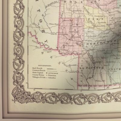 Arkansas vintage map, FQ