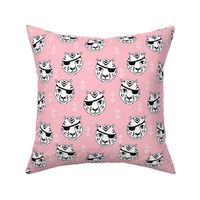 pirate tiger fabric // childrens kids design cute childrens character illustration by andrea lauren - pink