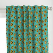 pirate tiger fabric // childrens kids design cute childrens character illustration by andrea lauren - yellow and turquoise