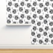 pirate tiger fabric // childrens kids design cute childrens character illustration by andrea lauren - grey