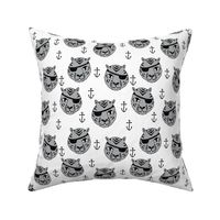 pirate tiger fabric // childrens kids design cute childrens character illustration by andrea lauren - grey