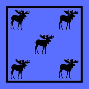 Bull Moose Silhouette-BlueFramed