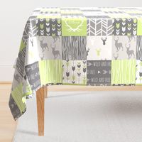 Little One Quilt - Sherwood Forest - Rotated - Apple green and grey Wholecloth quilt