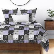 Patchwork Deer - Lilac, Grey and Black - Rotated