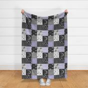 Patchwork Deer - Lilac, Grey and Black - Rotated