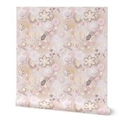 Paper-cut Florals Seamless Repeating Pattern on Pink