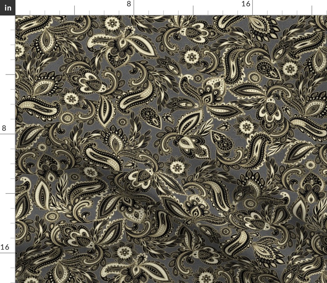 French Paisley - Charcoal