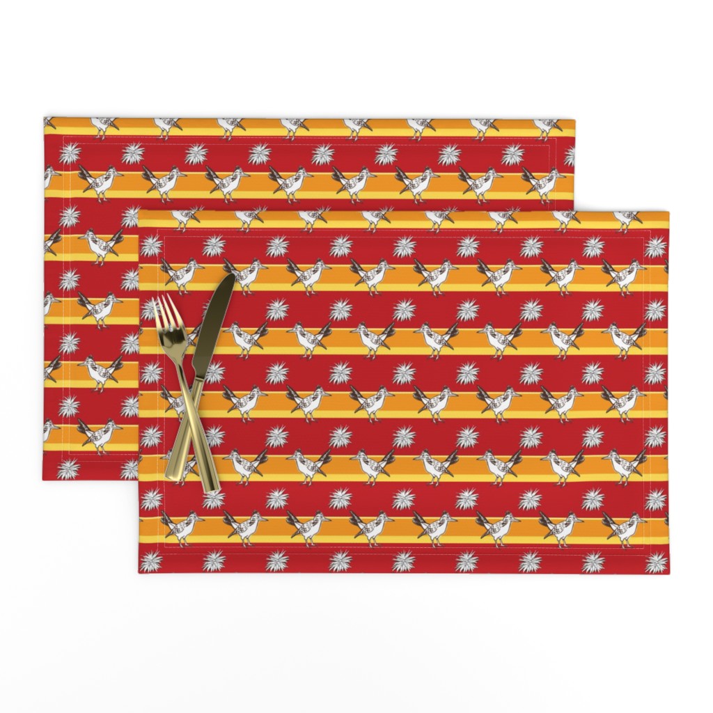 Roadrunner on red horizontal stripes | small