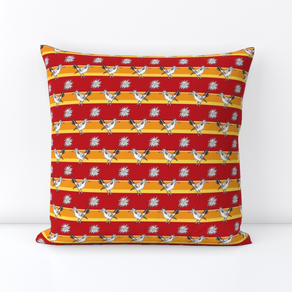 Roadrunner on red horizontal stripes | small