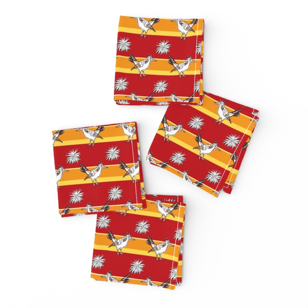 Roadrunner on red horizontal stripes | small