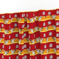 Roadrunner on red horizontal stripes | small